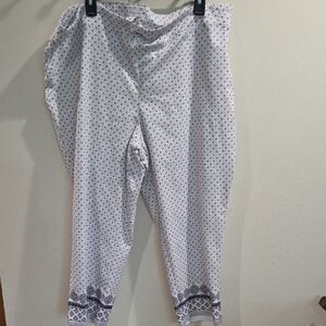 Carolina Belle White and Navy Patterned Trousers
